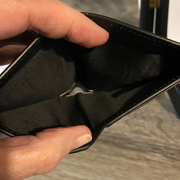 Paul Smith Mini Blur Bi-Fold Textured Black Leather Card Holder Made in Italy - Picture 7 of 10